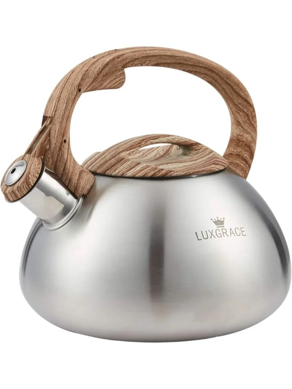 Silver Kitchen Whistling Tea Kettle 2.2 Quart Stainless Steel Stovetop Induction